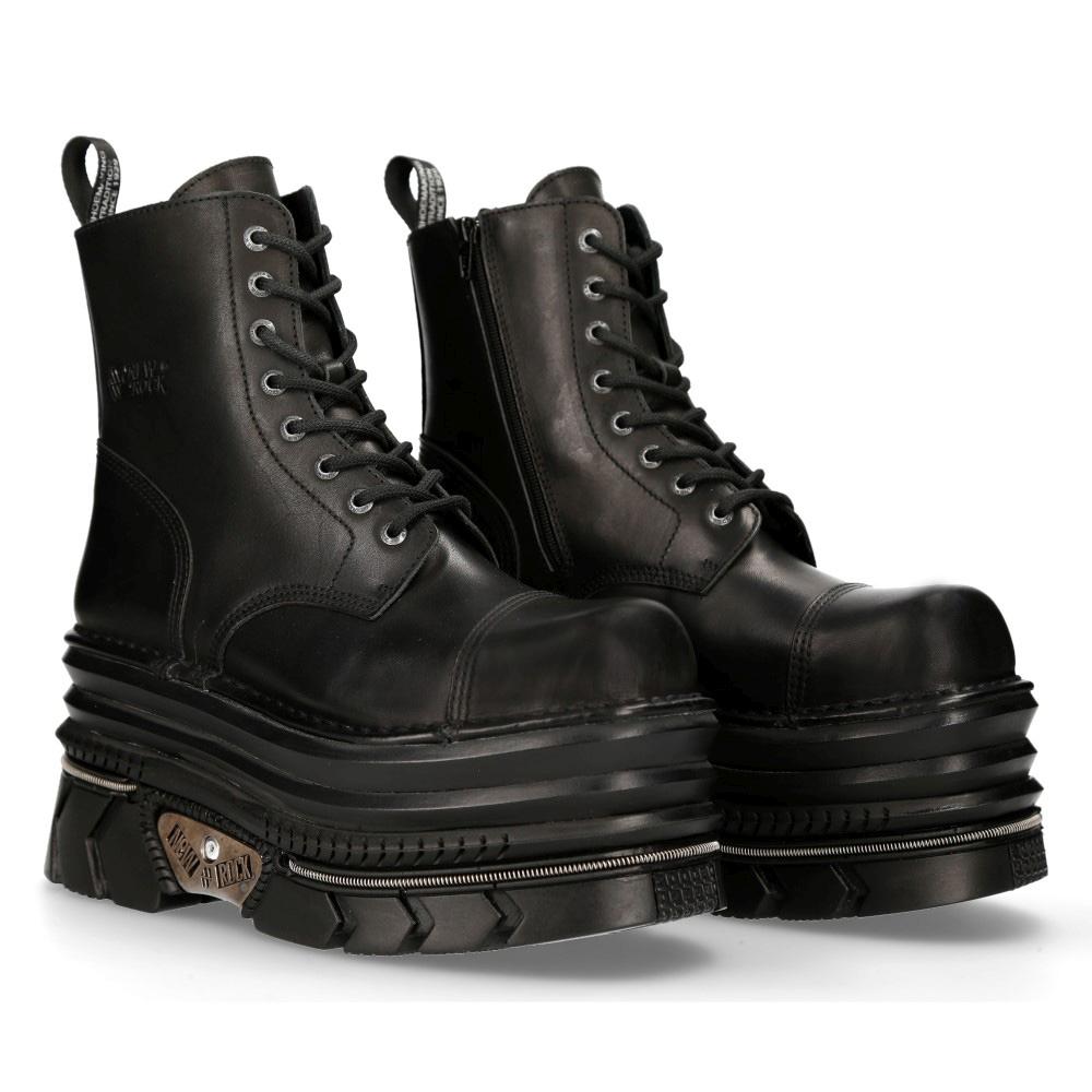 New Rock - M-MILI083C-S61 Plateau Laarzen - Zwart